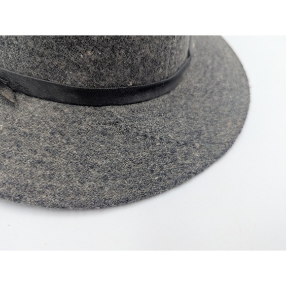 Young An Gray Fedora Hat Size L 7 1/4-7 3/8 MCM Strap Buckle Vintage - Picture 4 of 8